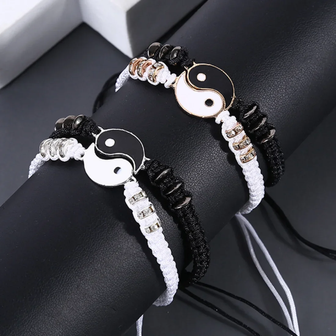 Bracelet jewelry tai chi yin yang couple bracelet for lover handmade woven baided rope adjustable bracelets bff friendship bangles jewelry gift