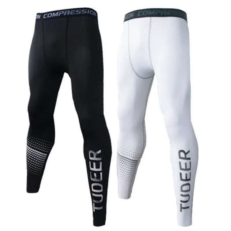 GYM sport fitness workout exercise jogging hiking football basketball tracksuit legging running tights for men boy children male