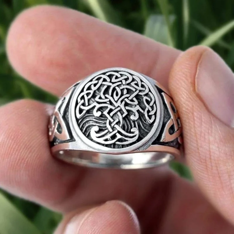 

Vintage Men's Viking Zinc Alloy Tree of Life and Viking Knot Punk Men's Nordic Amulet Jewelry Best Gifts for Men