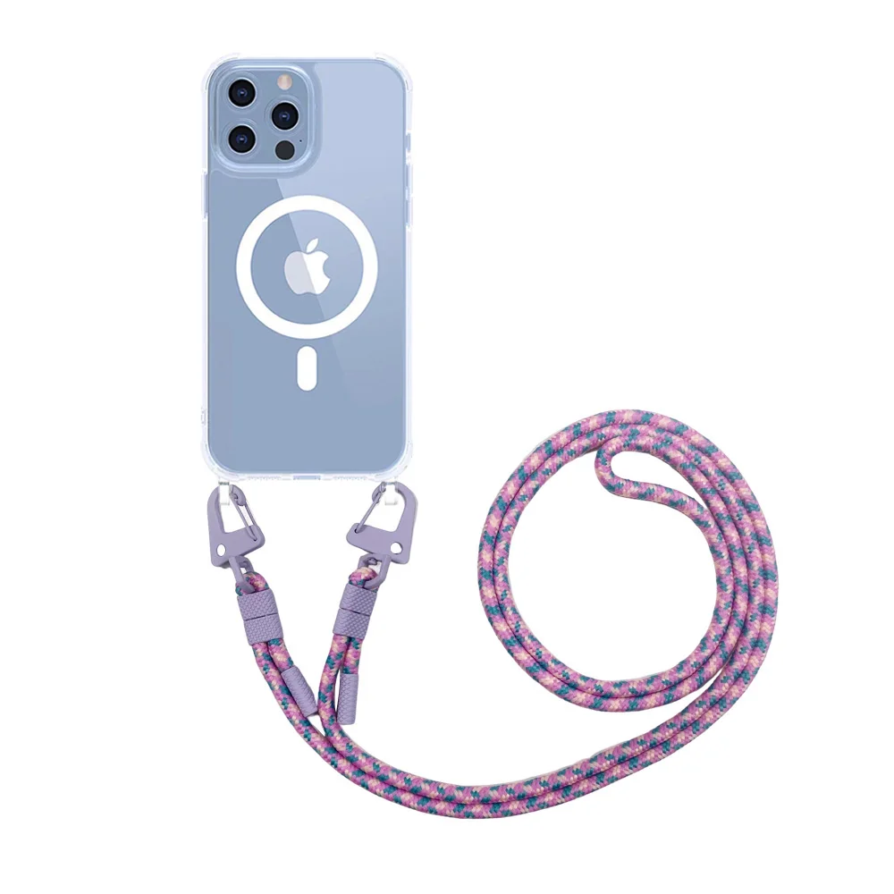 Clear Magnetic Crossbody Lanyard Case with Acrylic Hard Back Cover