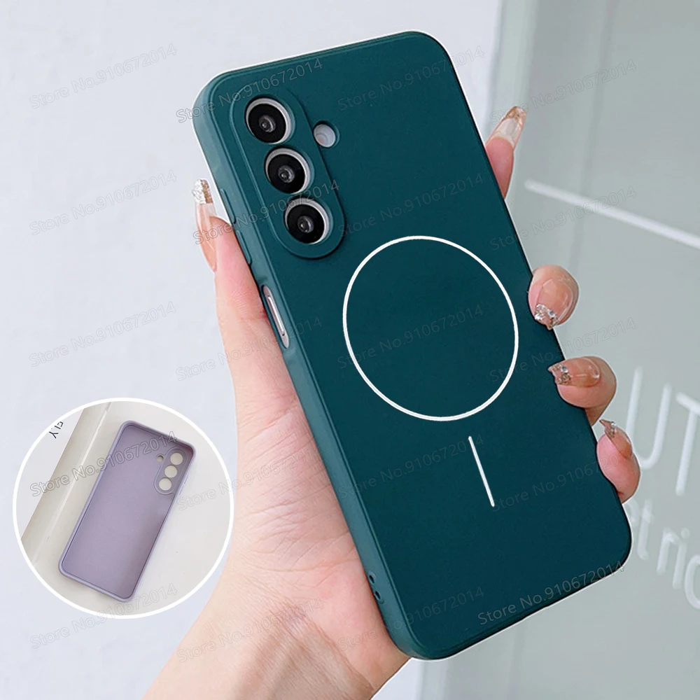 Magnetic Wireless Charging Liquid Silicon Phone Case