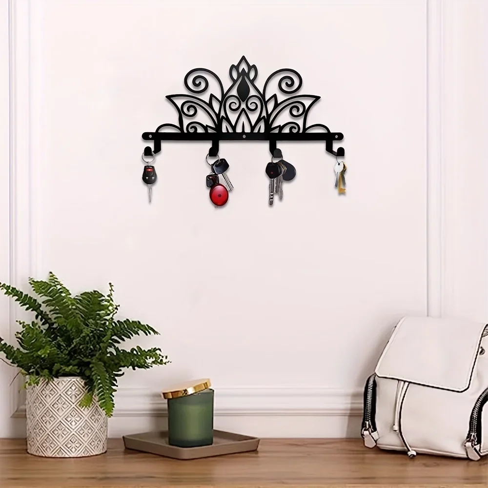 

Metal Keys Rack with Mandala Wall Mounted Rack Hook Household Coat Home Room Interior Holder Towel Rack Metal Umbrella Hanger