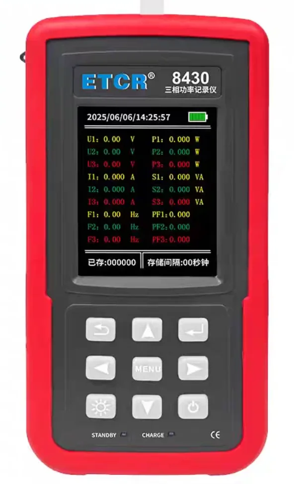 ETCR8430 three-phase power meter voltage and current detection recorder ETCR8400
