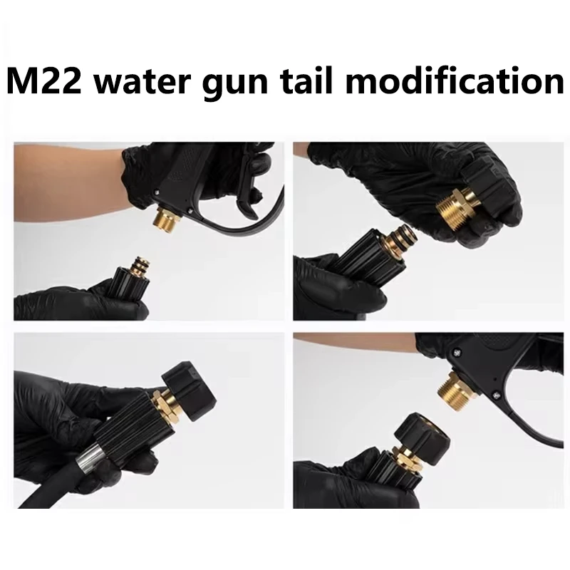 Pressure Washer Quick Connect Adapter M22 Ferrule to 1/4 and 3/8 Brass Twist Coupler Replacement Fittings for Gun and Hose 4