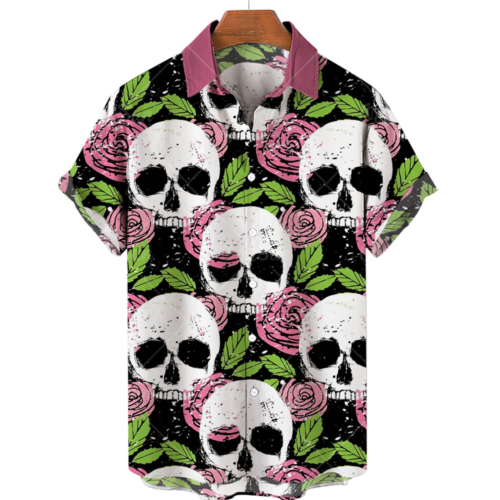 Hawaiian Shirts Men Summer Casual Short Sleeve Fashion Street Party Tops Oversized 5XL