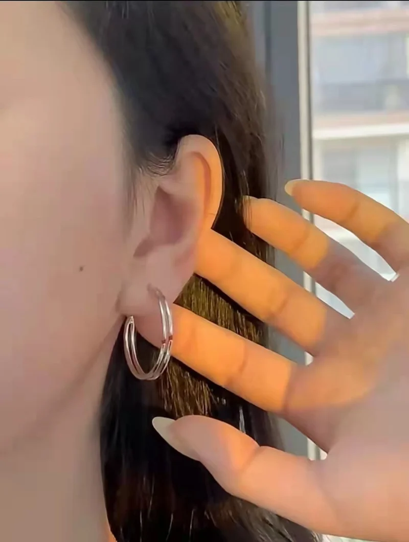 Kpop Jimin Red Carving Earrings Fashion Line Couple Earrings