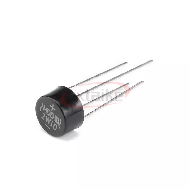 10PCS 2W10 2W08 2W06 2W04 DIP 4Pin 2A 1000V 1KV Diode Bridge Rectifier Circular