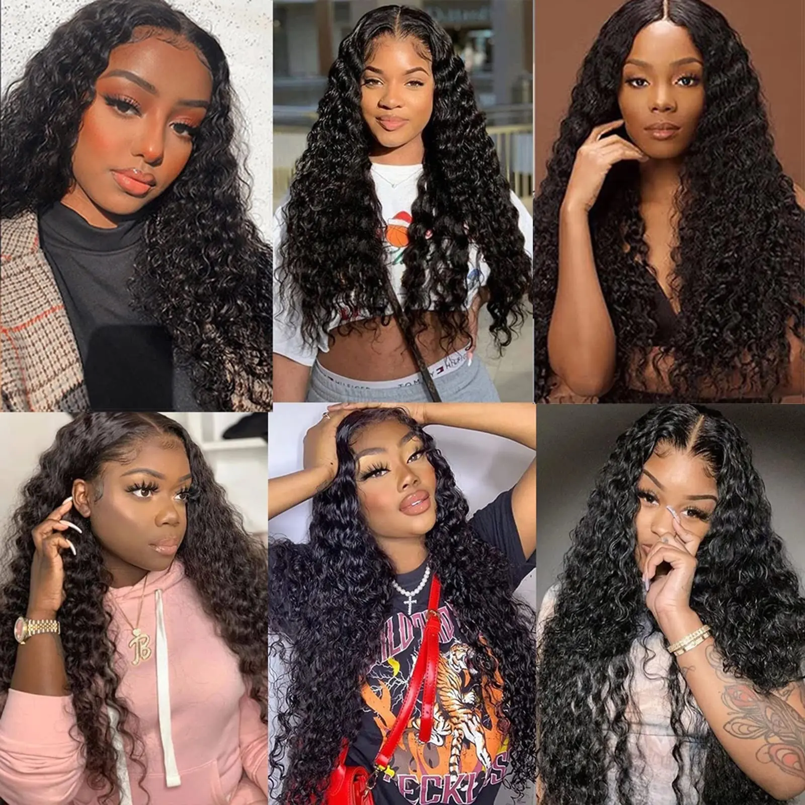 Deep Wave Bundles Human Hair Bundles Remy Hair Deep Curly Weave 3 Extensions Natural Color Extension 14-30 Inches