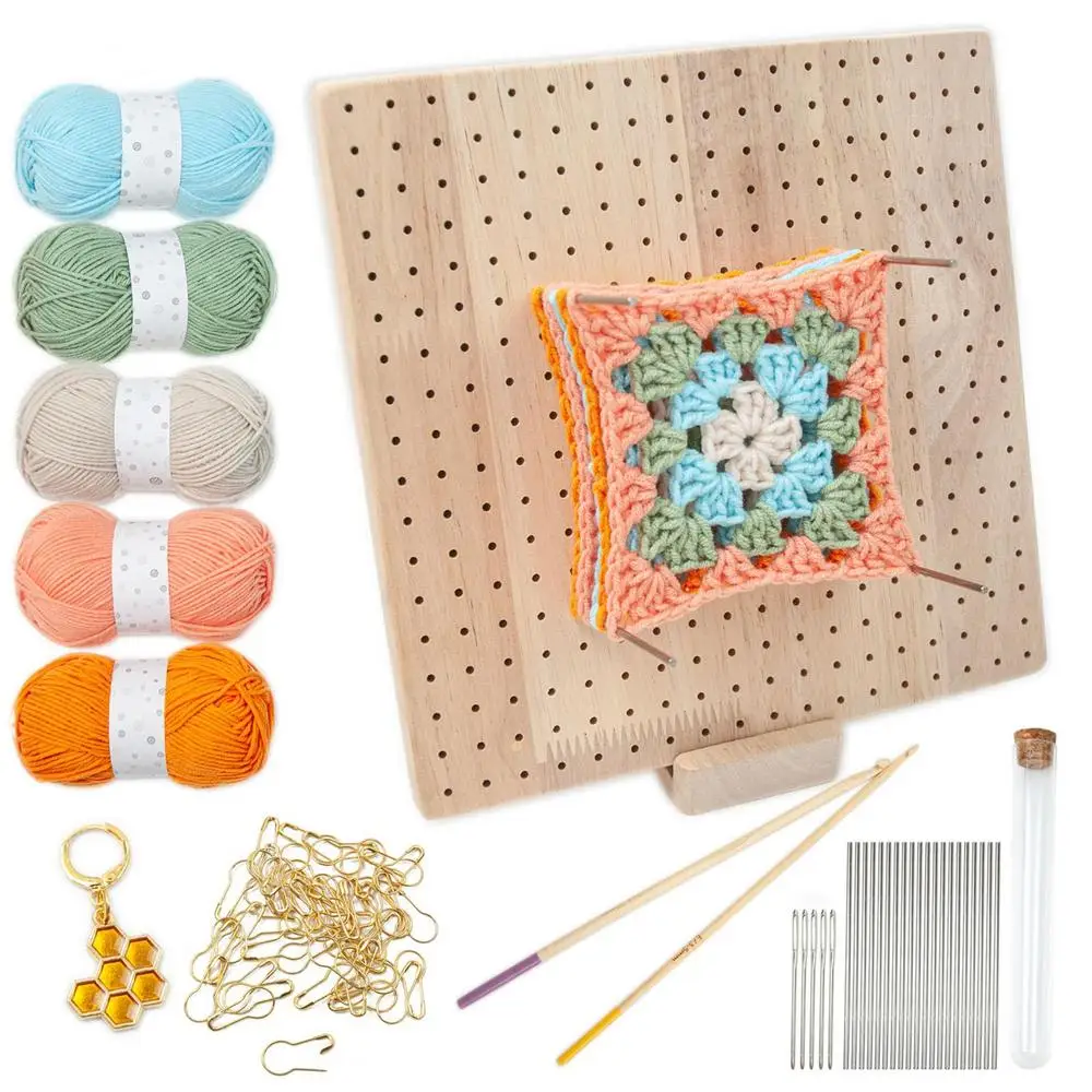 Wooden Bamboo Crochet Blocking Board Kit With Stainless Steel Rod Pins For  Woolen Knitting Sewing Crafting DIY Practical Gifts