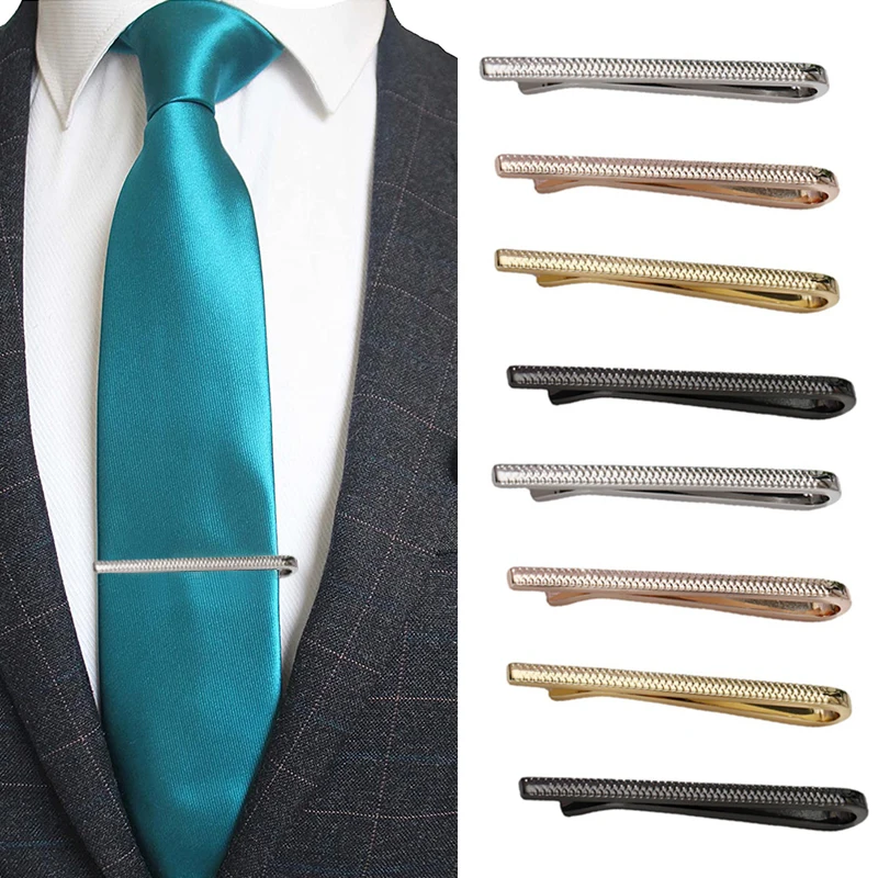 Clips de corbata de Metal para hombre, alfiler de Clip de corbata de