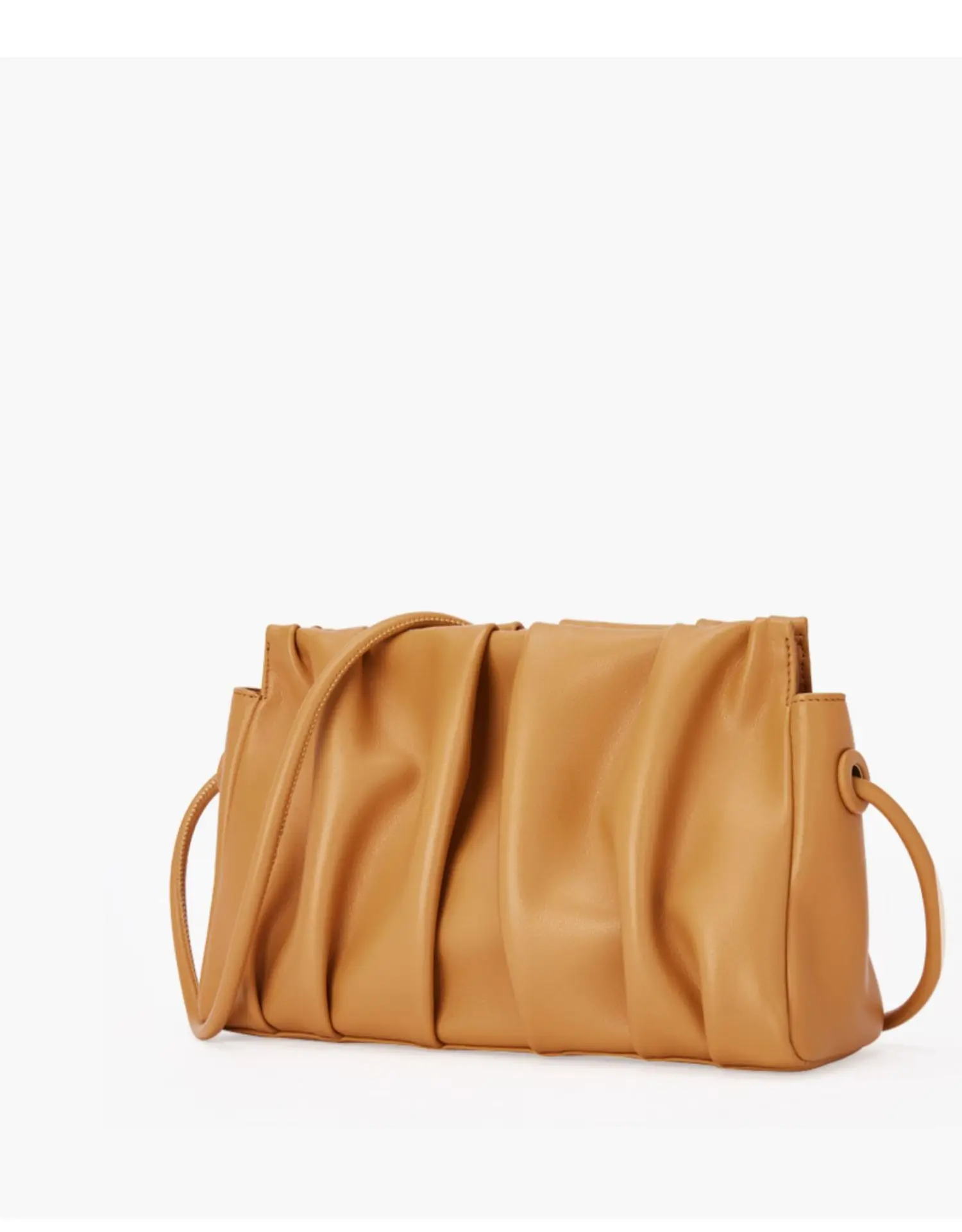 Handbag Bag Tote Women's Shoulder Y2k Genuine Cowhide Simplified Casual High-Capacity Pleated Soft Cloud For Dumpling