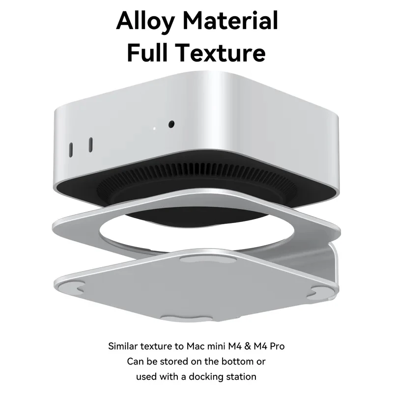 Mac mini M4/M4 Pro 2024용 데스크탑 스탠드, 알루미늄 합금 방열 브래킷, 마운트 도크 쿨링 홀더 액세서리