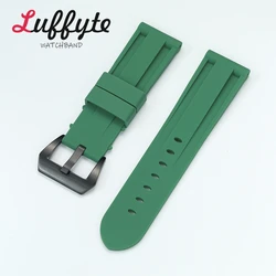 Versatile Sport Silicone Watch Strap with Black Clasp, Rubber Wristband Replacement - 22mm (Green)