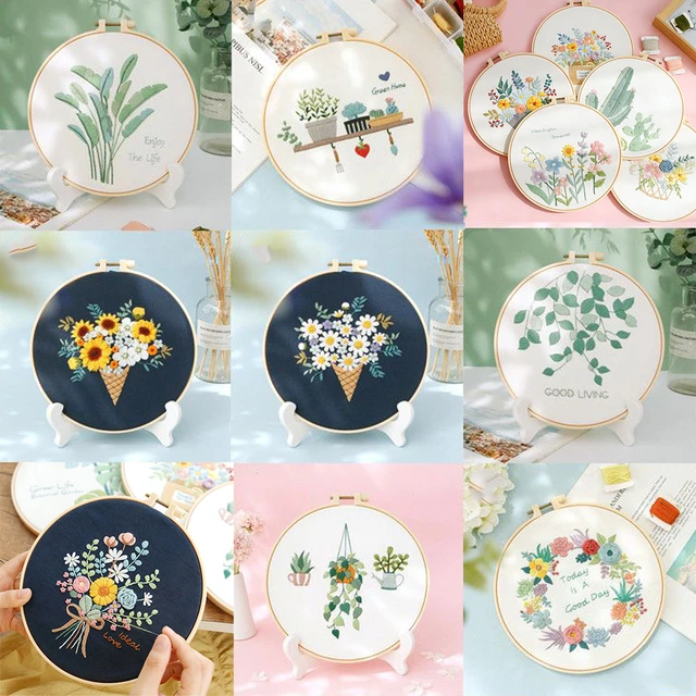 DIY Flower Embroidery Kit for Beginner Cross Stitch DIY Starter Kit Ribbon  Painting Pattern Printed Home Decor Dropshipping - AliExpress