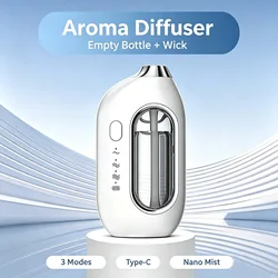 Rechargeable Ultra - Quiet Aromatherapy Diffuser with Adjustable Mist and Versatile Mounting Options (White)