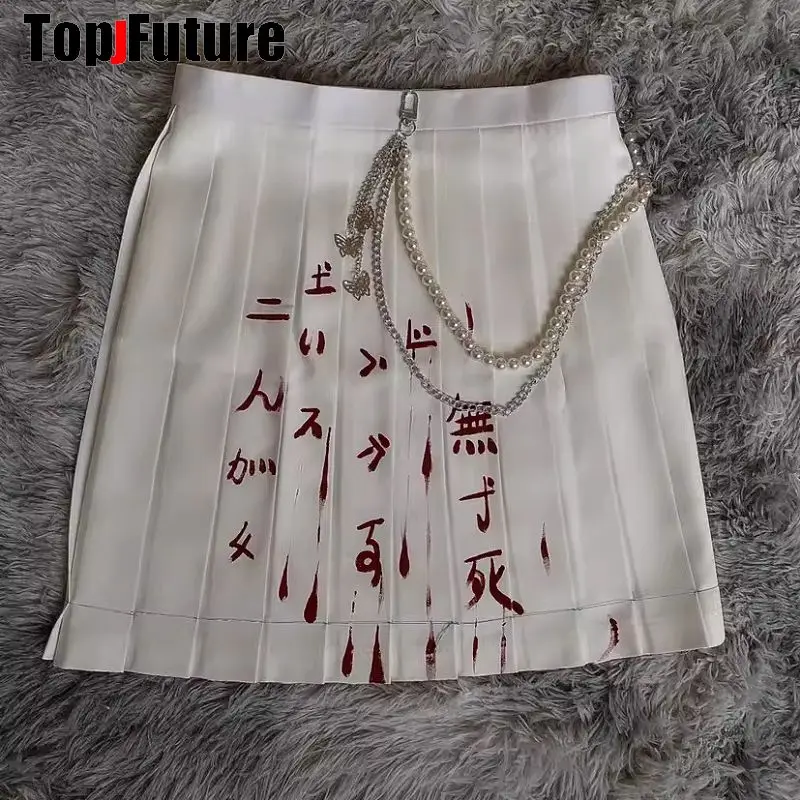 Women Y2K Bloody JK Orthodox Uniforms Hand-painted Gothic Punk Hurt Bad Sick Girl Lolita Japanese sailor suit JK uniform