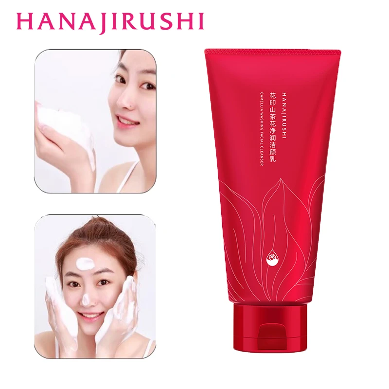 HANAJIRUSHI Camellia Facial Foam Cleanser for Unisex Mild Moisturized Amino Acid Salicylic Clean Milk 150g Face Care