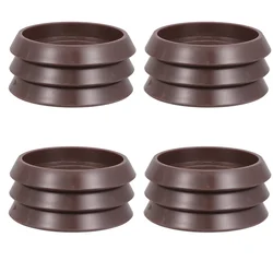 12 Pcs Caster Cup Floor Protectors for Carpet Rugs Furniture Round Wheel Cups Anti-slip Pads Protective Agent