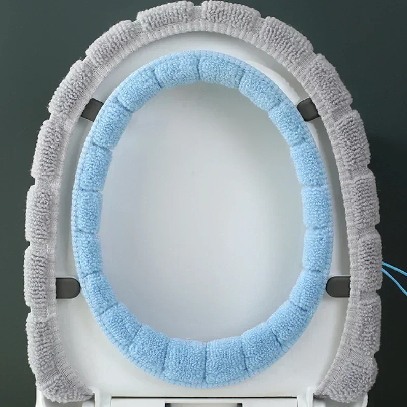 Winter Warm Toilet Seat Cover Mat Bathroom Toilet Pad Cushion with Handle Thicker Soft Washable Closestool Warmer Accessories 5
