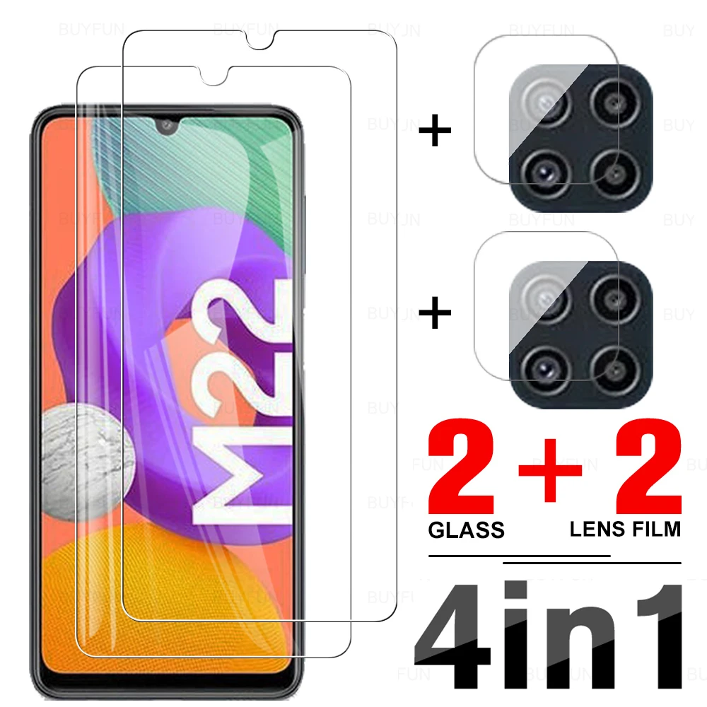 Vetro Temperato 4In1 Per Samsung Galaxy M22 Pellicola Protettiva Per Samsung M22 M12 M32 4G M52 5G M62 Pellicola Protettiva Per Obiettivo