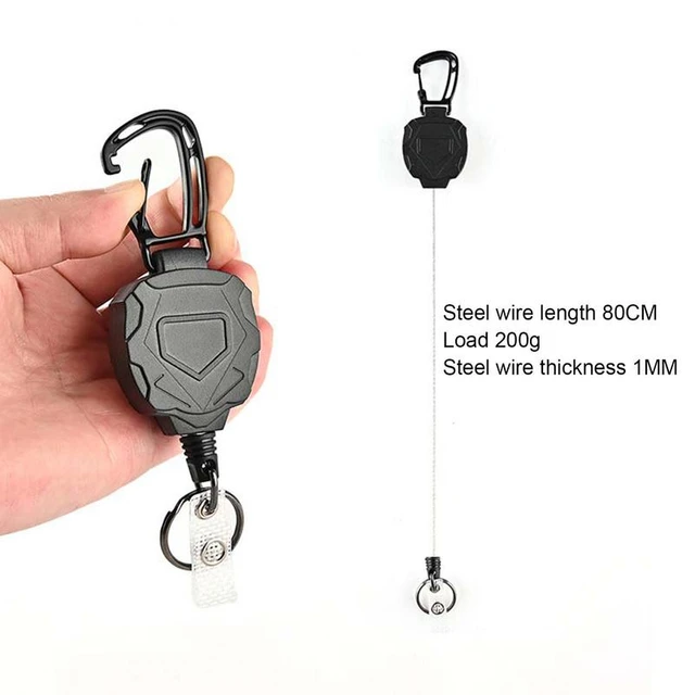 Retractable Keychain Heavy Duty Black Key Chain Extender For Offices Impact  Resistant And Anti Lost Tools For Home Offices - AliExpress