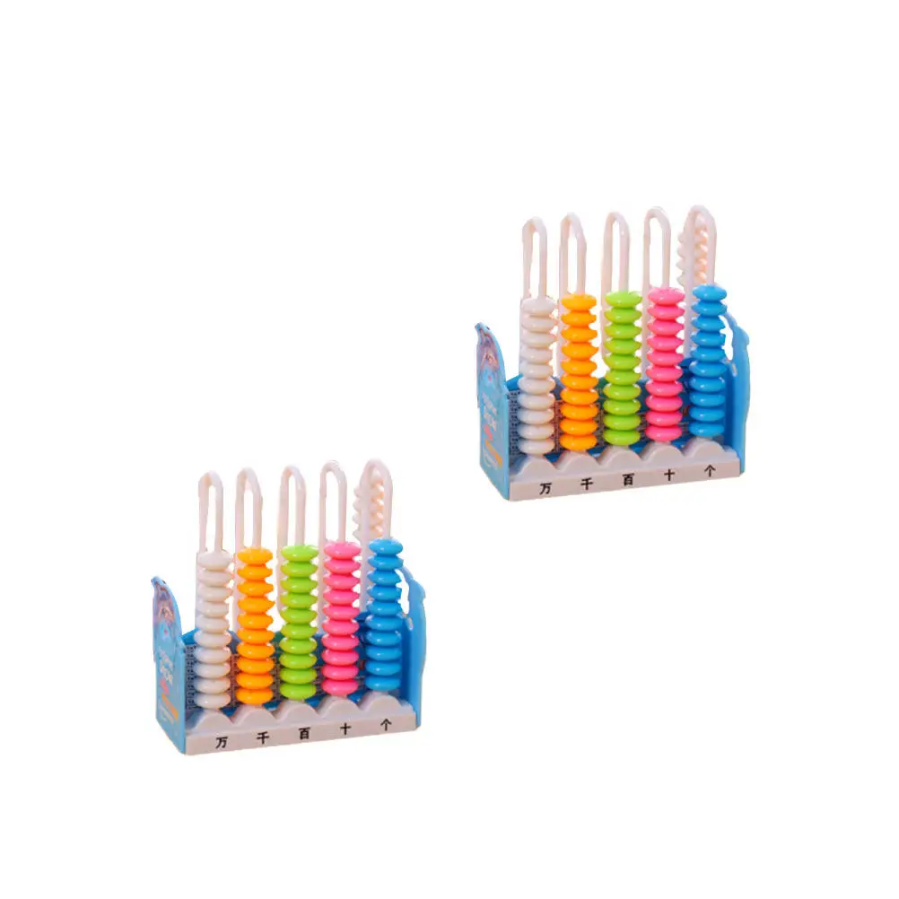 2Pcs 어린이를위한 밝은 대화 형 주판 숫자 계산 연습 조기 수학 기술 학습 선물  소년을위한 교육 선물