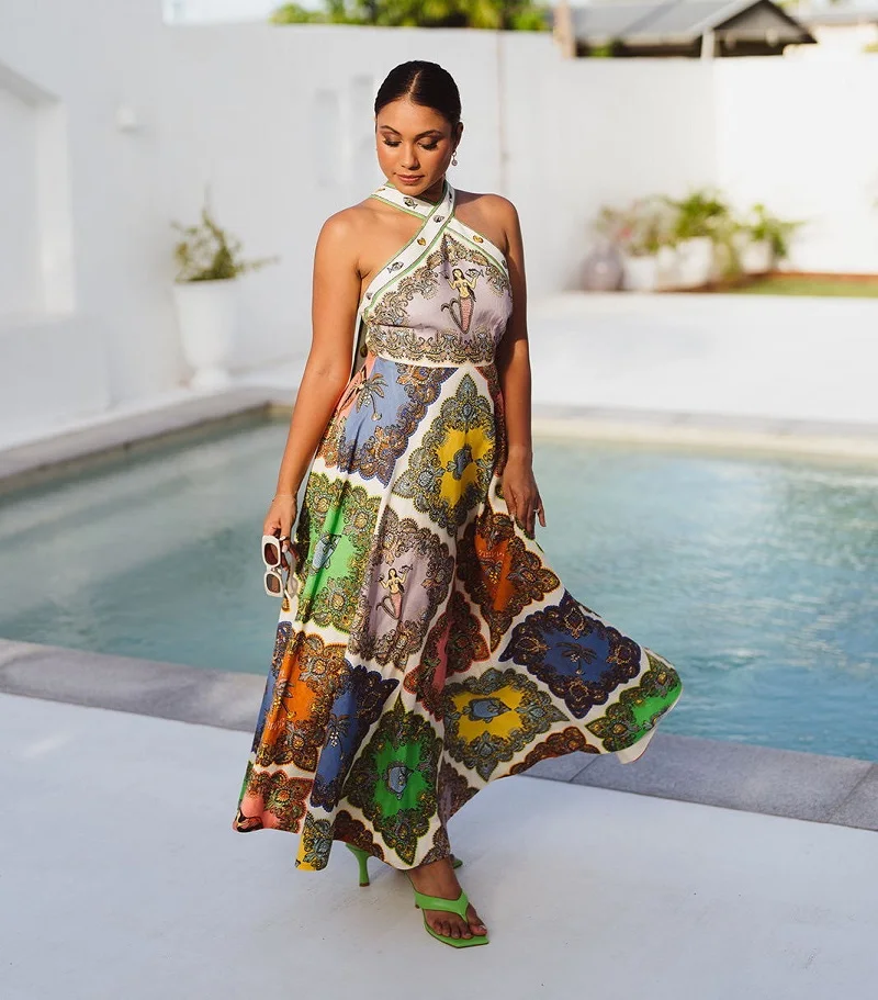 Vestidos De Fiesta Mujer Elegantes 2025 Verano Bohemio Sin