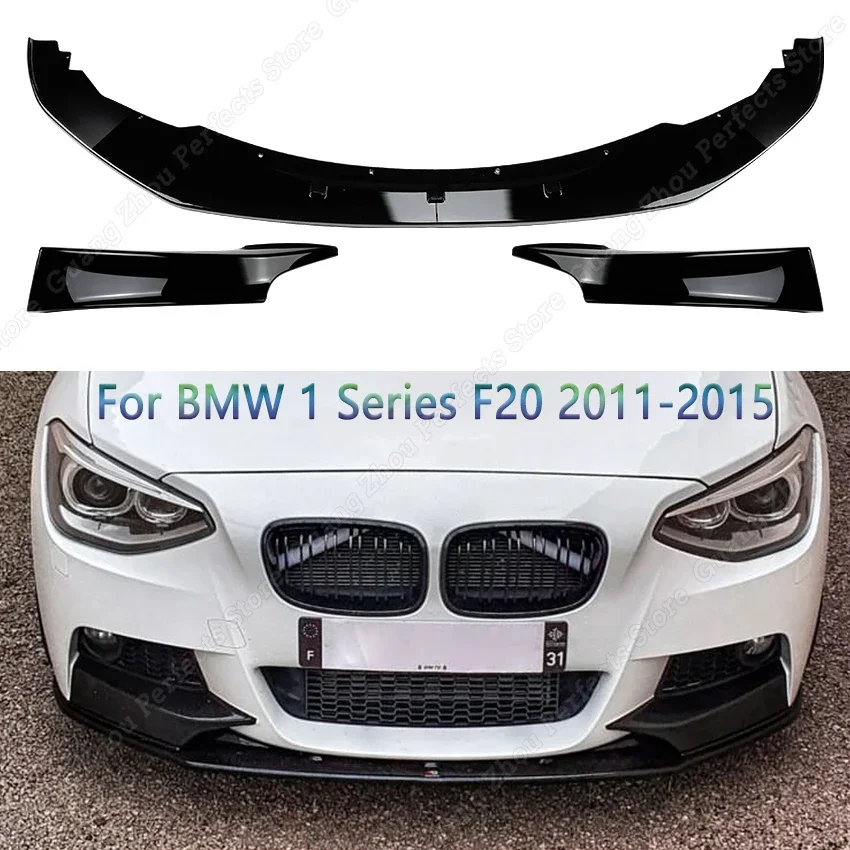 Per Bmw Serie 1 4 Pezzi M-Style Car Paraurti Anteriore Lip Spoiler Canard Side Splitter 1Ser F20 F21 M135I Lci M Pack Body Kit 2011-2015