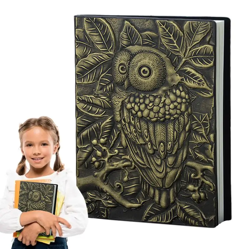 

Owl Notebook 3D Bird Retro Notebook Vintage Journal Desk Accessories Unique Cute Owl Holiday Gift For Journaling Ideas Thoughts