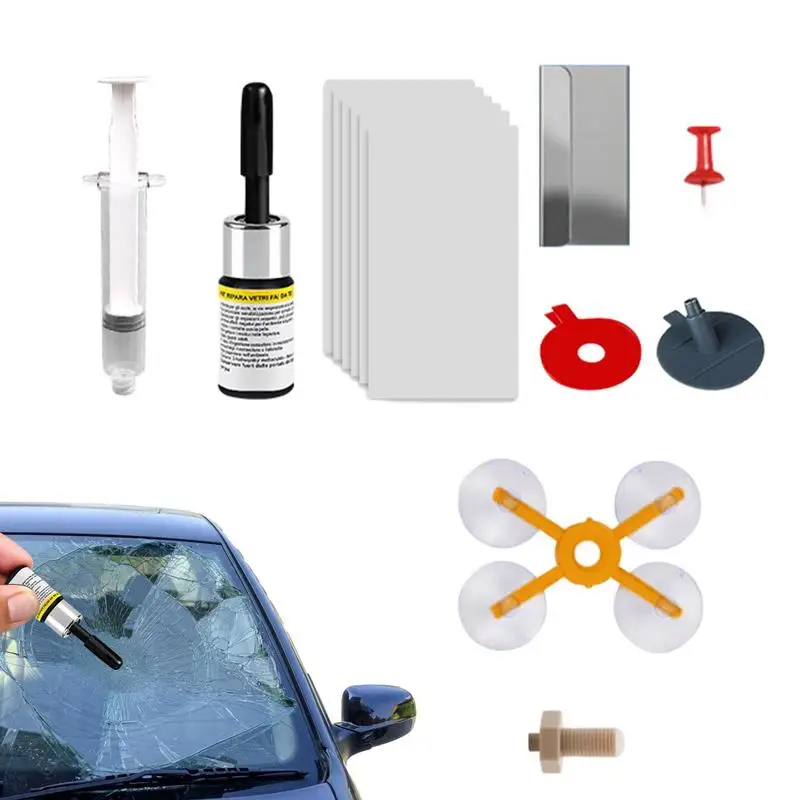 

Windshield Repair Kit Glass Filler Fixing Liquid Kit For SUV DIY Glass Filler Repair Kit For Repairing Chips Cracks Nicks