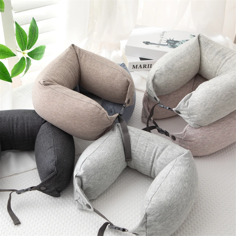 

U-образная подушка для автомобиля, офиса, путешествий, Подушка для сна, 16x65 см, подушки в полоску, 1 шт.