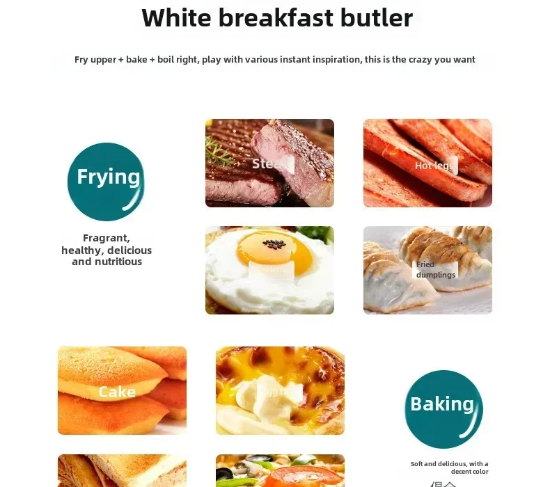 Description Picture 6 of itemUS 110V EU/UK 220V New 3 In 1 Breakfast Makers Set Multifunctional Machine With Toaster Oven Coffee Maker Frying Pan With lid