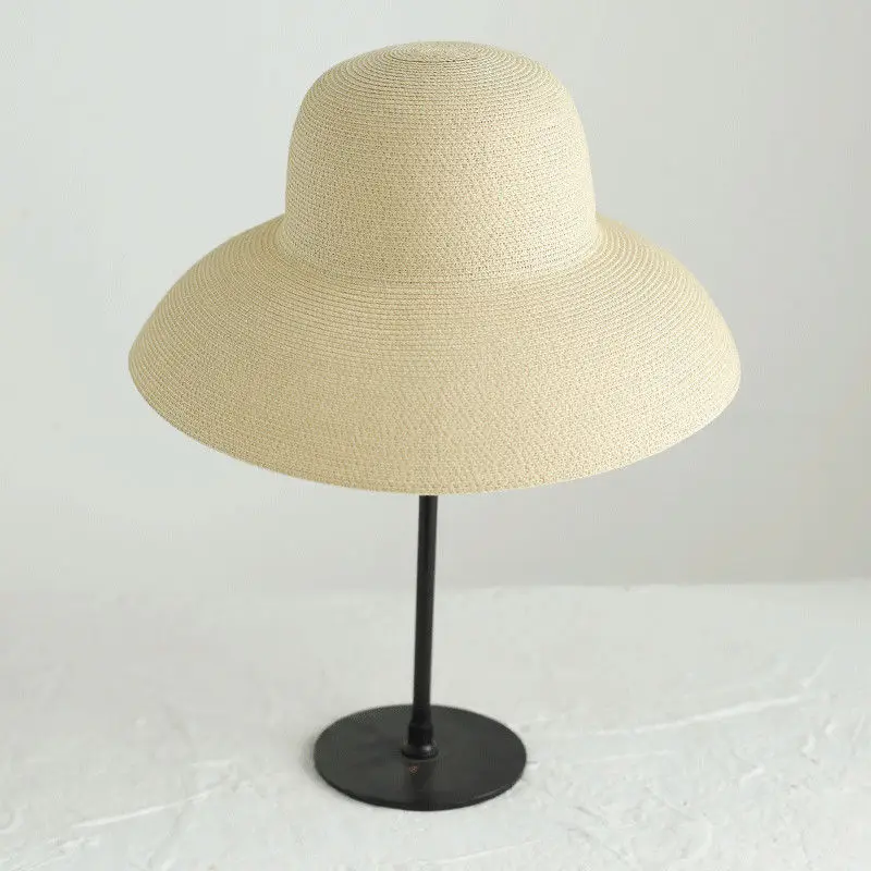 Straw Hat Women Summer Big Brim Travel Sunscreen Hepburn Wind Visor Holiday Beach Hat Foldable Versatile Hat Women 6