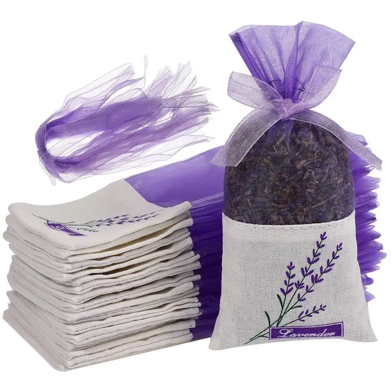 30pcs Empty Sachets Bag Flower Printing Lavender Fragrance Sachet Bags