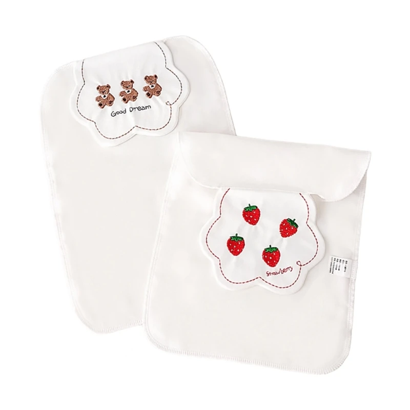 

2Pcs Baby Sweat-absorbent Backrest Towel Infant Cartoon Kindergarten Back Towel