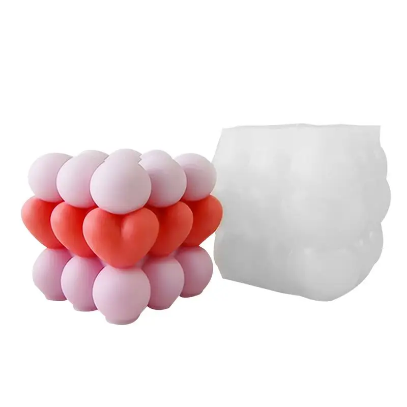 

3D Silicone Mold Non-stick Bubble Cube Candles Silicone Mold Love Silicone Candle Mold Bubble Cube Candle Mold Home Ornament
