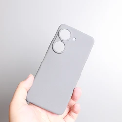 Sandstone Soft TPU Phone Case with Ultra - Thin Matte Silicone and Lens Protection Back Cover for ZenFone 9z (Grey)