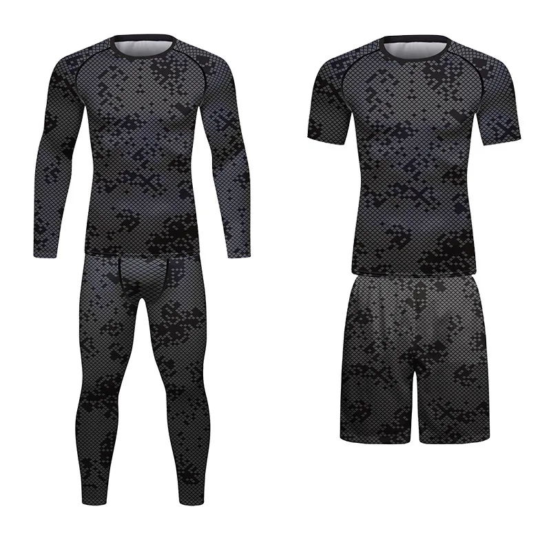 Mens Running Tracksuit Fitness Compression Sportswear Boxing Set Quick Dry  Jogging Sport Suit Training Workout Gym Clothing