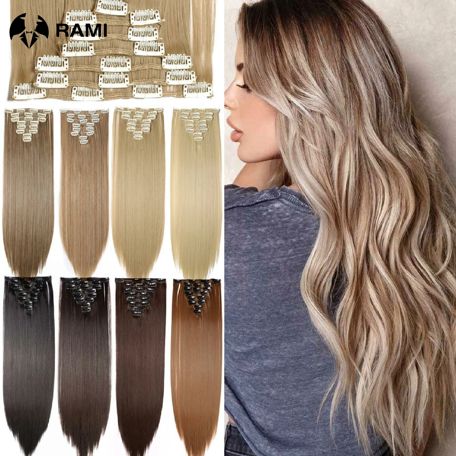 Clip In Hair Extension Human Hair 7Pcs Remy Weft Human Extensions For Women 12-26Inch Natural Clips Hairpieces