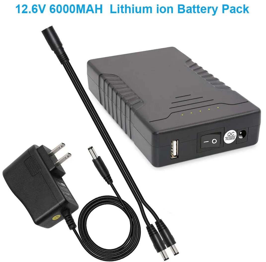 

Rechargeable 12V 6000mAh/5V 12000mAh DC Output Lithium ion Battery Pack for LED Strip and CCTV Camera,Portable Li-ion Power Bank