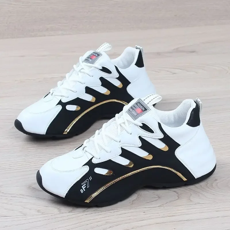 Women's Breathable Leather Fashion Trainers Comfortable Running_voghion.com
