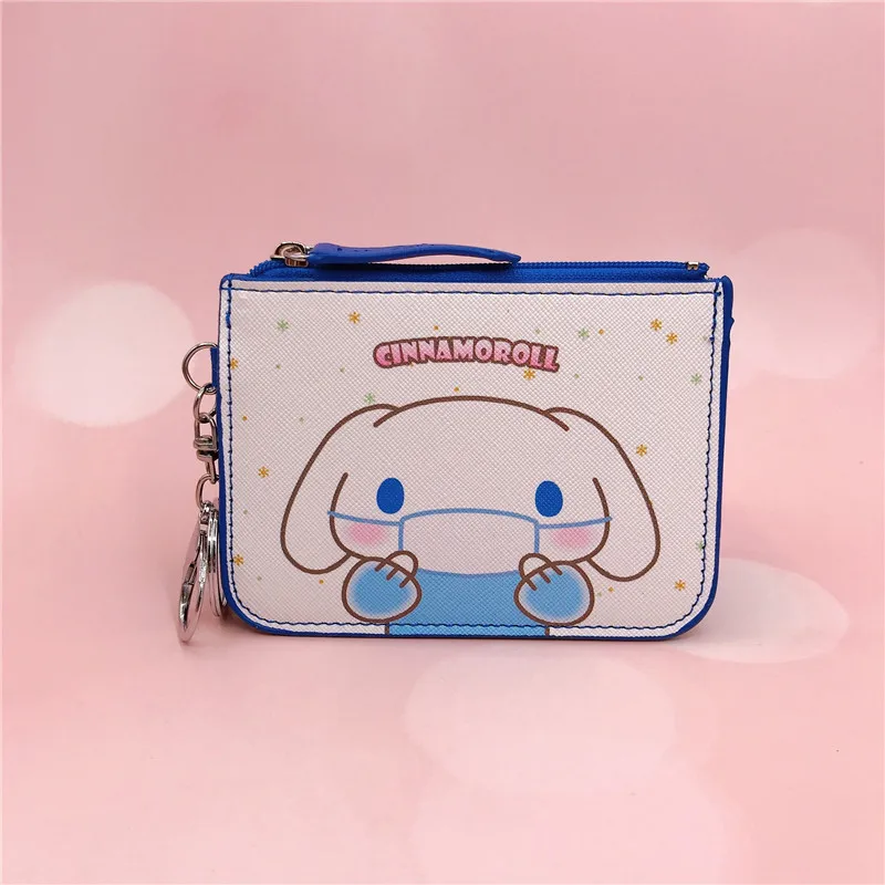 Sanrio Bag Cute Cinnamoroll Pu Coin Purse Sanrios Wallet Cartoon Children Card Holder Kawaii Girls Bags Women Birthday Gifts Toy