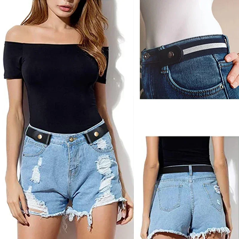Adjustable Stretch Elastic Waist Band Invisible Belt Buckle-Free for Women Men Jean Pants Dress Easy To Wear waist belt