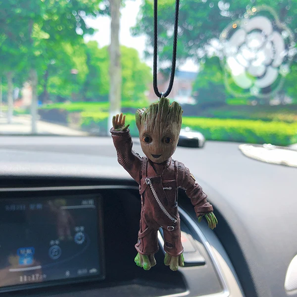 Car Interior Decoration Personality Groot Action Figure Sitting Model Anime Mini Doll Car Goods Interior Decoration Accessories G
