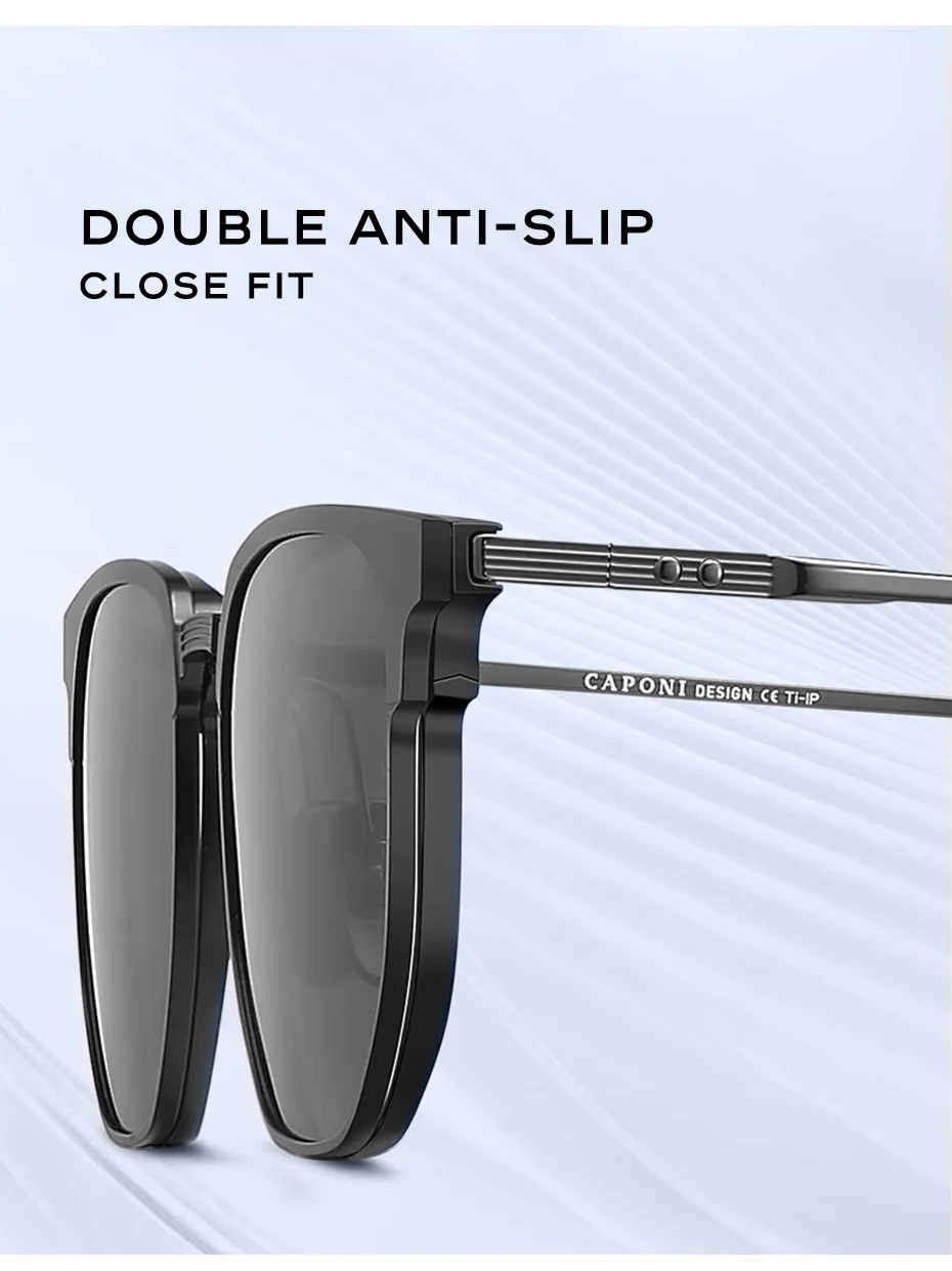 CAPONI magnetische Herren brille polarisierter Nachtsicht clip kombinieren 3 in 1 Brillen rahmen klassische Anti-Blaulicht-Brille j23169 – Detail 9