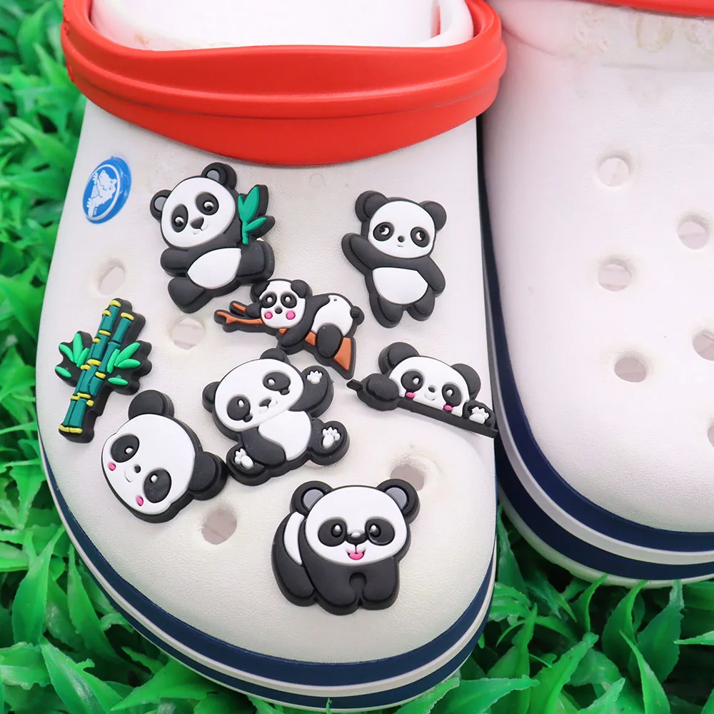 

Wholesale 50pcs PVC Shoe Charms Animals Panda Lion Tiger Monkey Accessories Kid Shoe Ornament Fit Croc Jibz DIY Party Gift