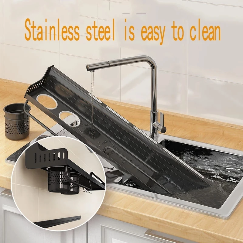 Kitchen Storage Rack Wall-mounted Spice Storage Racks Punch-free Kitchen Knife Holder Wall Season Bottle Chopstick Tube
