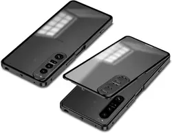 Luxury Lens Protection Metal Frame with Frosted Matte Acrylic Back Cover for Sony Xperia 1 V