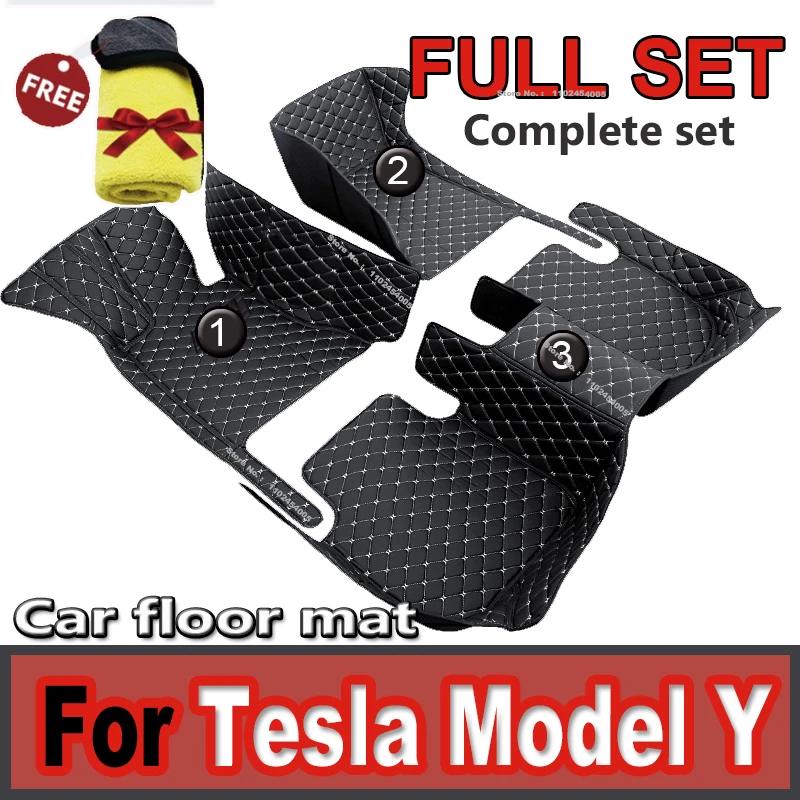 

Автомобильные коврики для Tesla Model Y 7 Seat 2020 2021 2022 2023, кожаный коврик, автозапчасти, напольный ковер, аксессуары для автомобиля