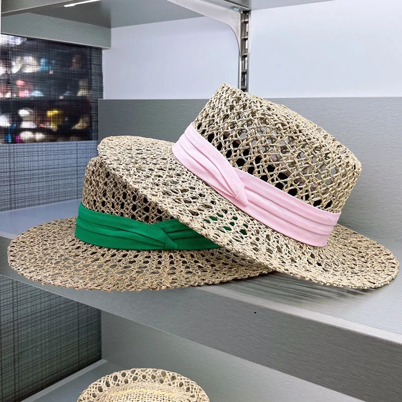 Cappello da sole da donna a tesa larga, cappello da spiaggia traspirante UV UPF 50+, cappello di paglia pieghevole pieghevole per l'estate, Beige, Taglia unica